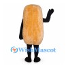 Baguette Mascot Costume in Tan with Smiling Face