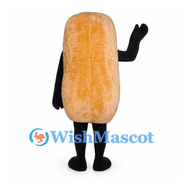 Baguette Mascot Costume in Tan with Smiling Face