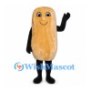 Baguette Mascot Costume in Tan with Smiling Face