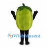 Watermelon Mascot Costume in Green with Striped Rind and Smile