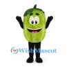 Watermelon Mascot Costume in Green with Striped Rind and Smile