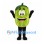 Watermelon Mascot Costume in Green with Striped Rind and Smile