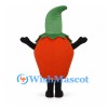 Apple Mascot Costume in Red with Tall Green Leaf Hood
