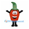 Apple Mascot Costume in Red with Tall Green Leaf Hood