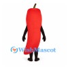Chili Pepper Mascot Costume in Red with Curved Body