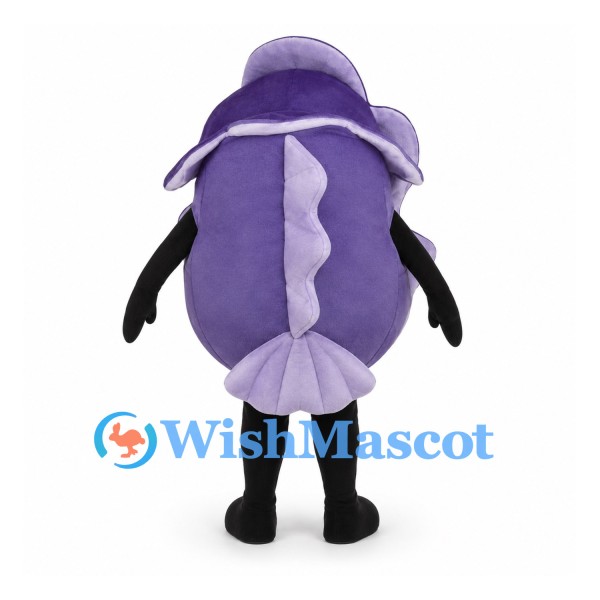 Cabbage Mascot Costume in Purple with Layered Leaves and Smiling Face