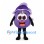 Cabbage Mascot Costume in Purple with Layered Leaves and Smiling Face