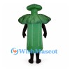 Broccoli Mascot Costume in Green with Tall Stalk and Leaf Crown