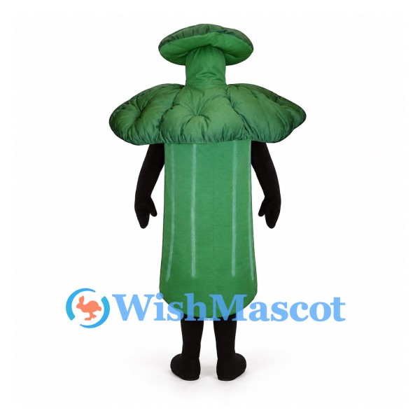 Broccoli Mascot Costume in Green with Tall Stalk and Leaf Crown