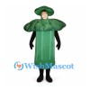 Broccoli Mascot Costume in Green with Tall Stalk and Leaf Crown