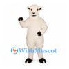 Sheep Mascot Costume in Cream with Black Hooves