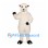 Sheep Mascot Costume in Cream with Black Hooves