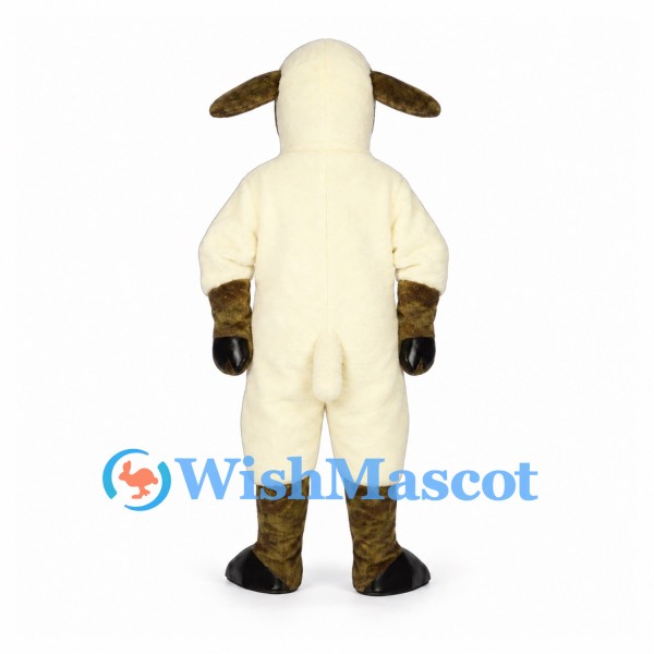 Sheep Mascot Costume in Cream with Brown Face and Legs