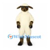 Sheep Mascot Costume in Cream with Brown Face and Legs