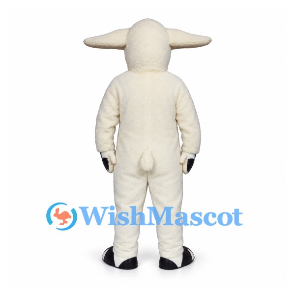 Sheep Mascot Costume in White with Sideways Ears