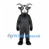 Goat Mascot Costume in Dark Gray with Long Curved Horns