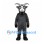 Goat Mascot Costume in Dark Gray with Long Curved Horns