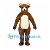 Goat Mascot Costume in Brown with Cream Belly and Short Horns
