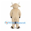 Cow Mascot Costume in Tan with Cream Belly and White Horns