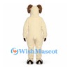 Ram Mascot Costume in Cream with Brown Curled Horns