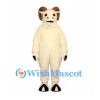 Ram Mascot Costume in Cream with Brown Curled Horns