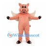 Flying Pig Mascot Costume in Pink with White Wings