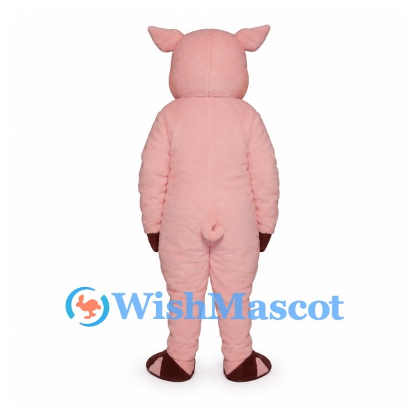 Pig Mascot Costume in Pink with Large Dark Eyes