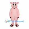 Pig Mascot Costume in Pink with Large Dark Eyes