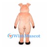 Pig Mascot Costume in Peach with Rounded Ears and Muzzle