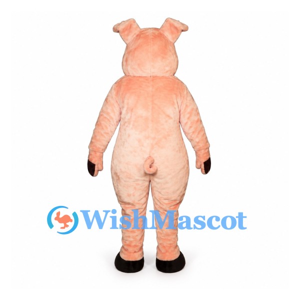 Pig Mascot Costume in Peach with Rounded Ears and Muzzle