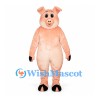 Pig Mascot Costume in Peach with Rounded Ears and Muzzle