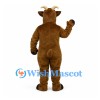 Goat Mascot Costume in Brown with Cream Belly and Curved Horns