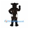Cow Mascot Costume in Black with White Patches and Blue Eyes