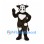 Cow Mascot Costume in Black with White Patches and Blue Eyes
