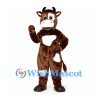 Cow Mascot Costume in Brown with White Patches and Muzzle