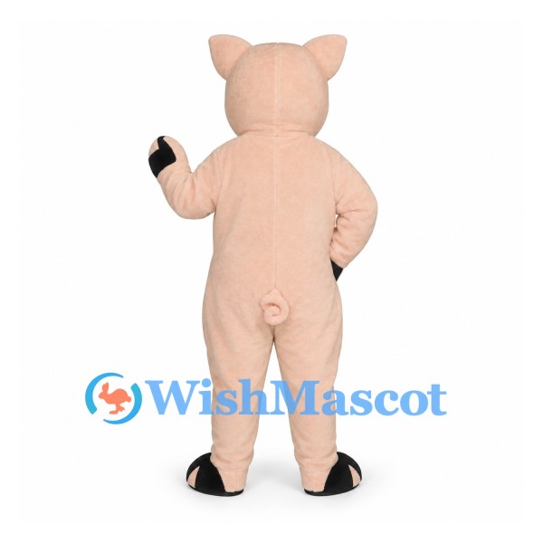 Pig Mascot Costume in Pale Pink with Blue Eyes