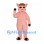 Pig Mascot Costume in Pink with Curly Brown Hair
