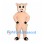 Pig Mascot Costume in Peach with Rounded Muzzle and Black Hooves