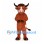 Bull Mascot Costume in Rust Brown with Large Black Horns