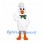 Duck Mascot Costume in White with Green Bow and Orange Feet