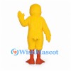 Duck Mascot Costume in Bright Yellow with Long Orange Legs