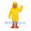 Duck Mascot Costume in Bright Yellow with Long Orange Legs