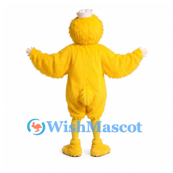 Chick Mascot Costume in Yellow with Small Shell Hat