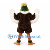Duck Mascot Costume in Brown and White with Green Head