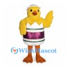 Chick Mascot Costume with Decorated Egg Shell and White Shell Hat
