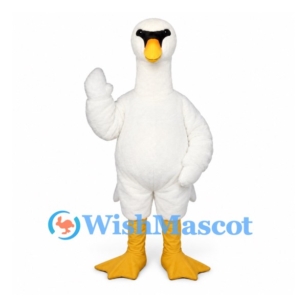 Eagle Mascot Costume in White with Yellow Beak and Feet