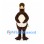Penguin Mascot Costume in Brown with White Belly and Short Beak
