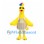 Chicken Mascot Costume in Yellow with Colorful Striped Dress