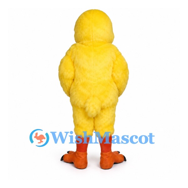 Chick Mascot Costume in Yellow with Orange Beak and Feet
