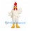 Rooster Mascot Costume in White with Red Comb and Wide Wings
